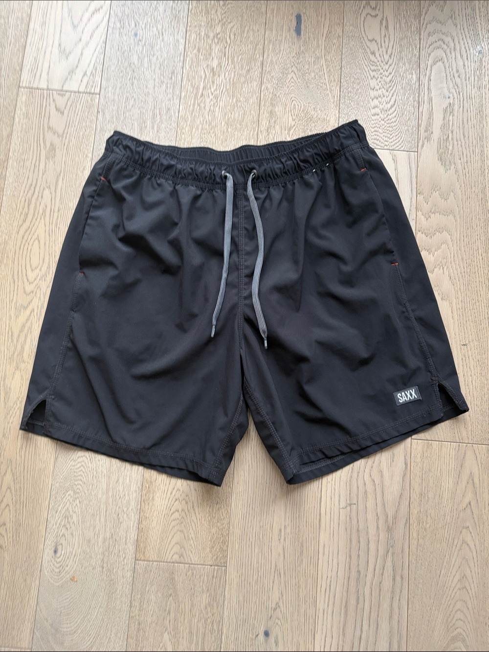 Saxx Black Athletic Shorts with Gray Drawcord Size L